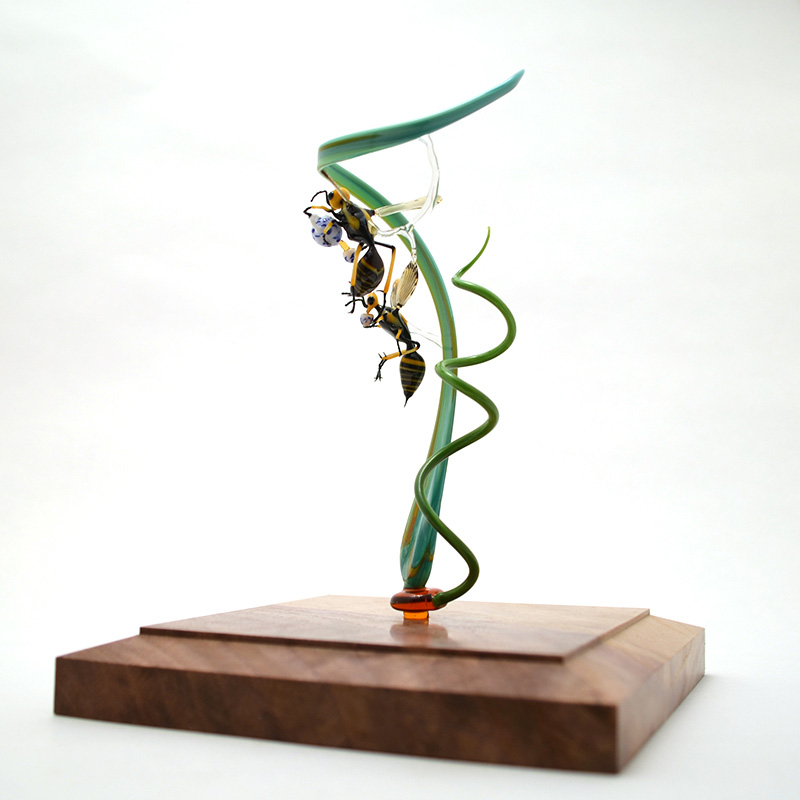 Tea For Two Wasps, glass teapot by Wesley Fleming