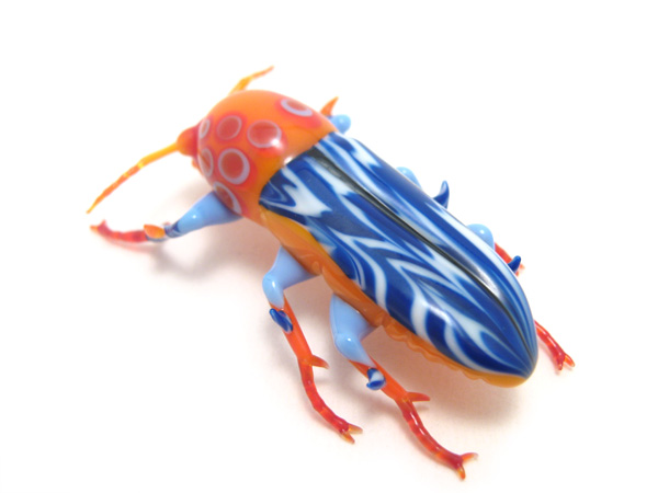 Patchwork Beetle, glass bug by Wesley Fleming