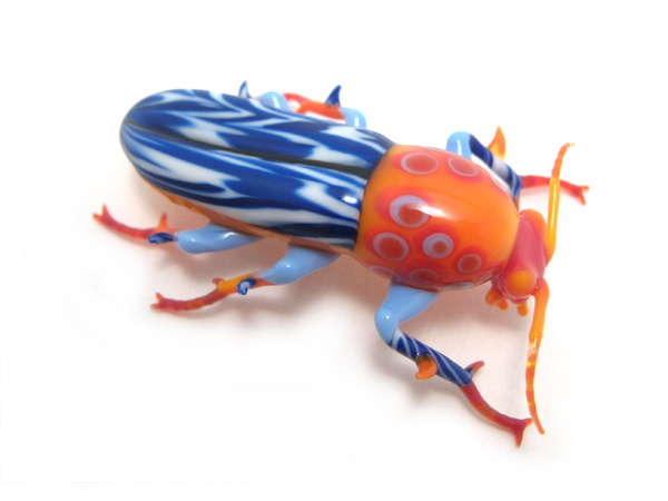 Patchwork Beetle, glass beetle by Wesley Fleming