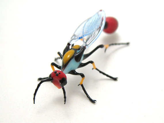 Modernist Dauber Wasp, glass mud dauber wasp by Wesley Fleming