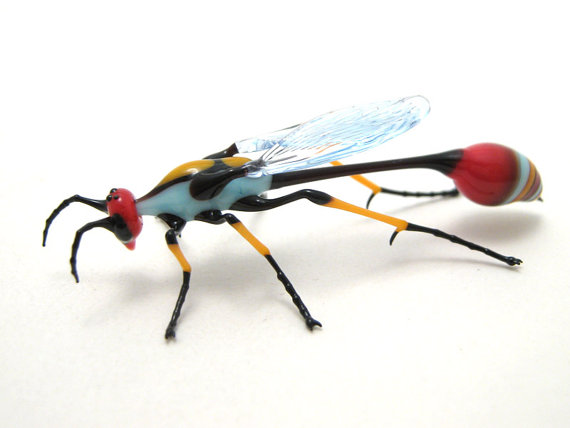 Modernist Dauber Wasp, glass wasp by Wesley Fleming