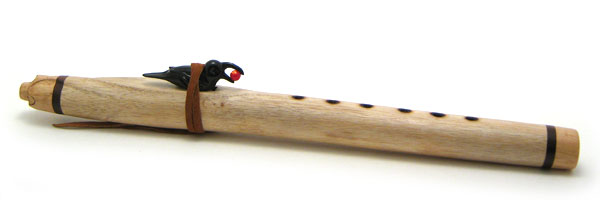Raven Stealing the Sun: flute block, glass flute block by Wesley Fleming
