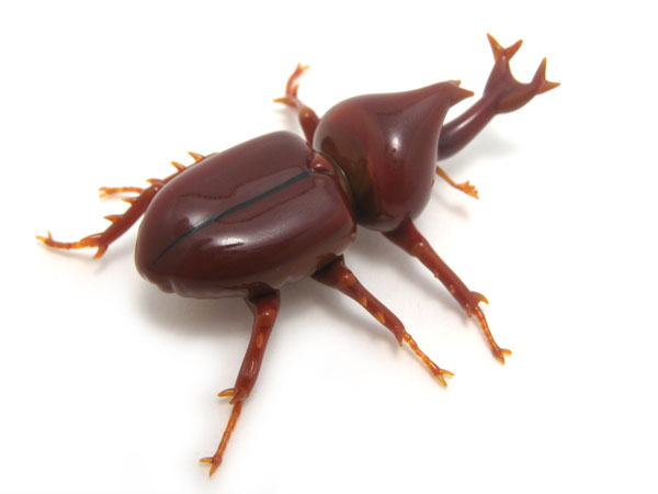 Japanese Unicorn Beetle, glass bug by Wesley Fleming