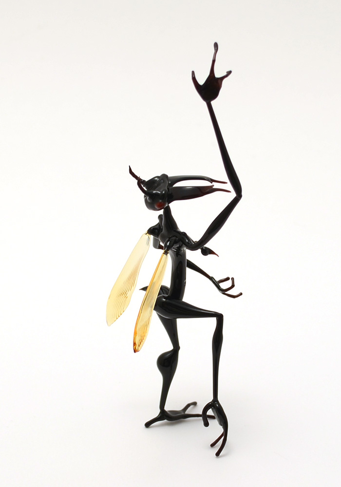 Dobsonfly Fairy collaboration with Shane Fero, glass fantasy by Wesley Fleming
