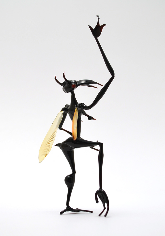 Dobsonfly Fairy collaboration with Shane Fero, glass fairy by Wesley Fleming