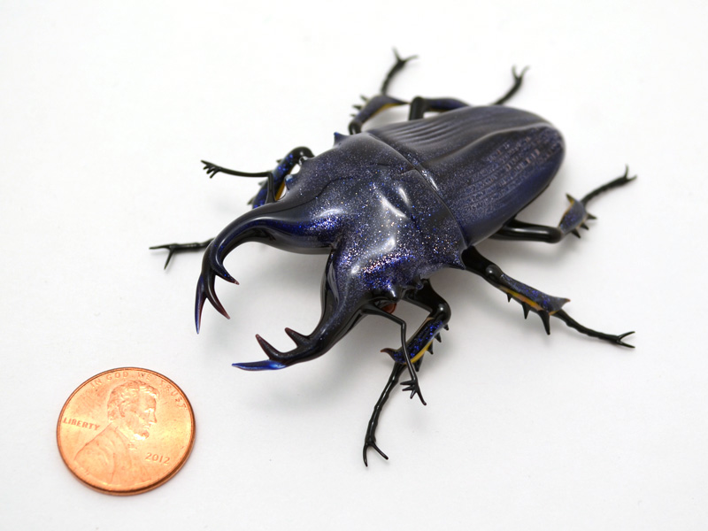 Aventurine Stag Beetle, glass stag beetle by Wesley Fleming