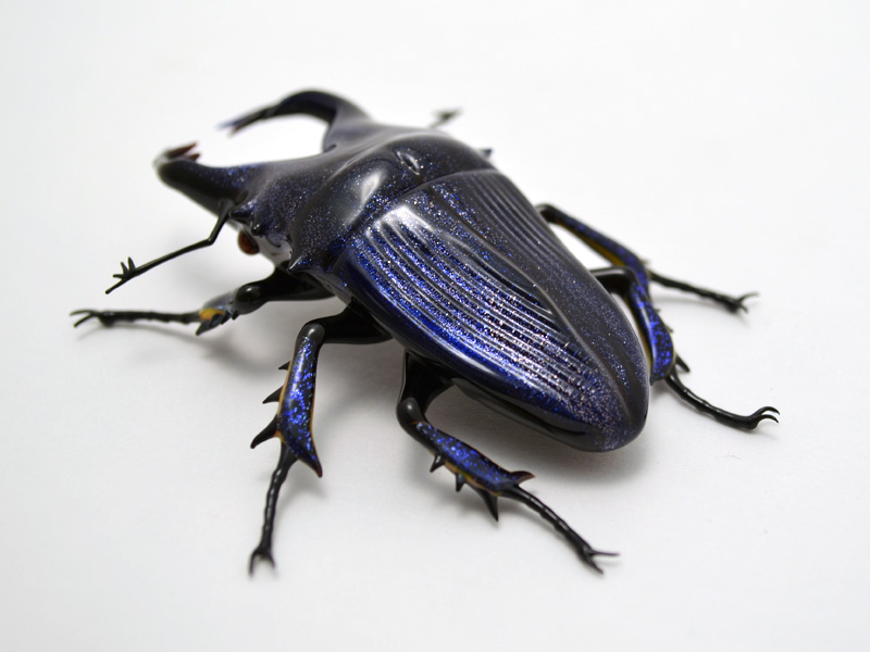 Aventurine Stag Beetle, glass bug by Wesley Fleming