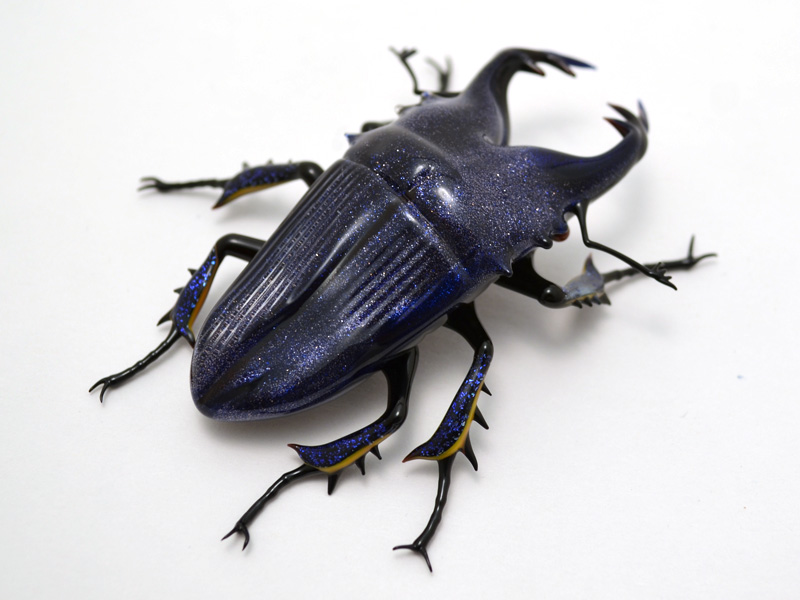 Aventurine Stag Beetle, glass insect by Wesley Fleming