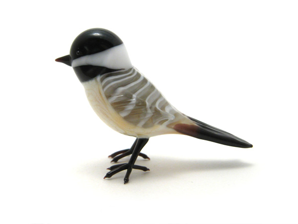 chickadee, glass chickadee by Wesley Fleming
