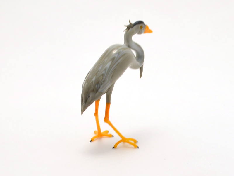 Heron for Delta, glass blue heron by Wesley Fleming