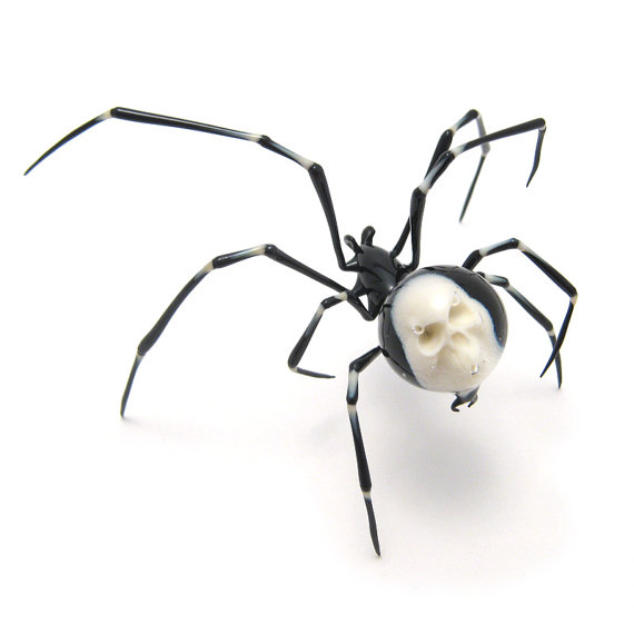 Ivory-Banded Skulback Spider, glass spider by Wesley Fleming