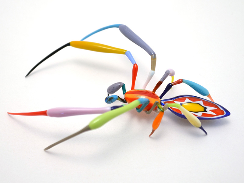 Simple Patchwork Murrini Spider, glass murrini by Wesley Fleming