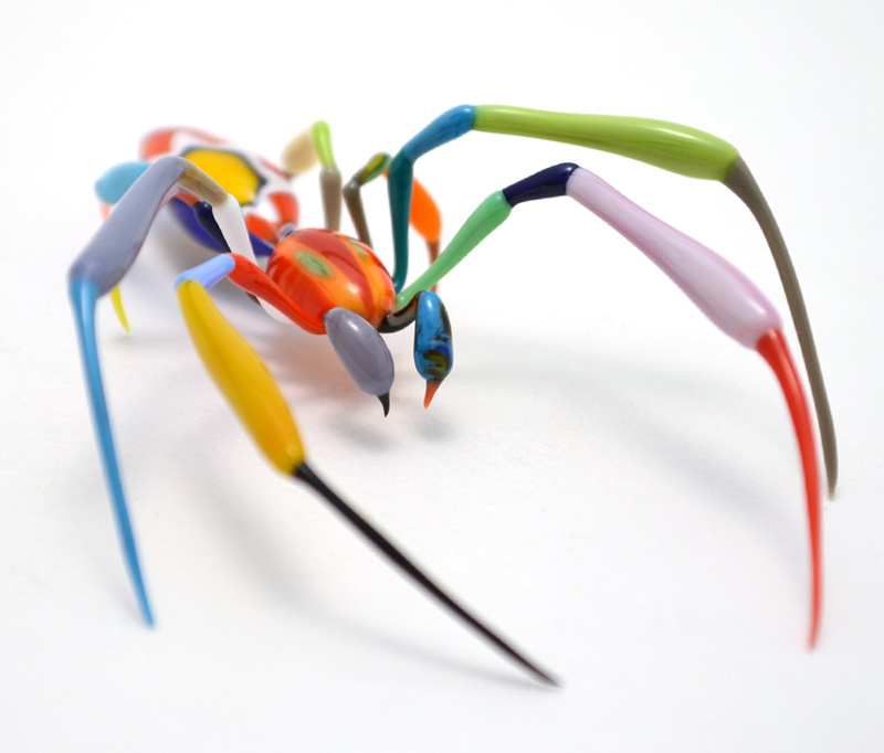 Simple Patchwork Murrini Spider, glass patchwork by Wesley Fleming