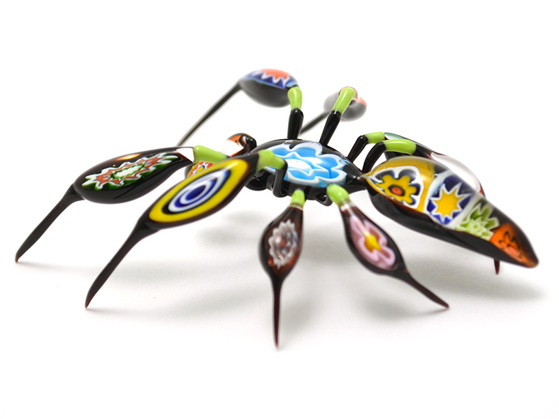 Simple Patchwork Murrini Spider, glass patchwork by Wesley Fleming