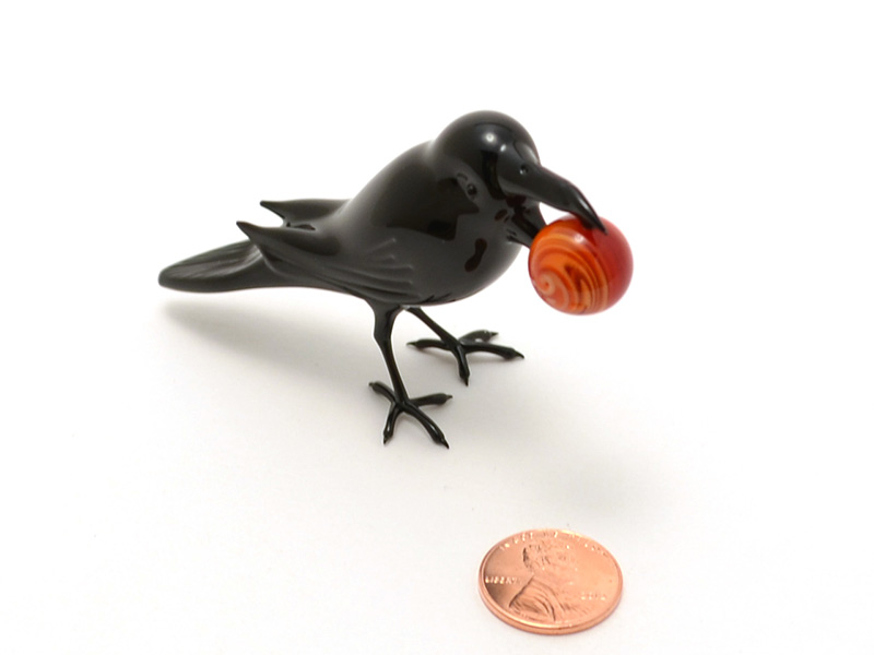 Raven Steals the Sun, glass bird by Wesley Fleming