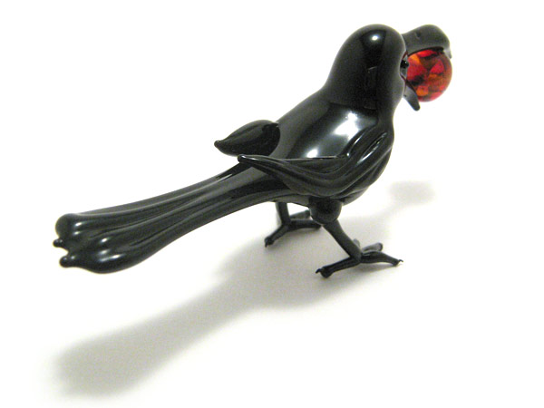 Raven Stealing the Sun, glass bird by Wesley Fleming