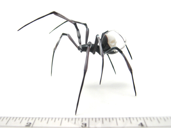 Zebra Skulback Spider, glass spider by Wesley Fleming
