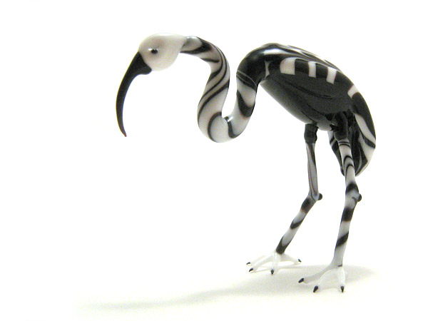 Stork, glass bird by Wesley Fleming