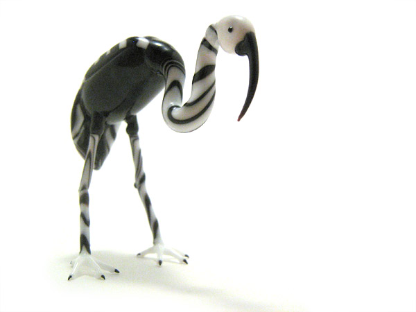 Stork, glass bird by Wesley Fleming