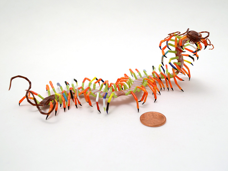 Turning Point, glass centipede by Wesley Fleming